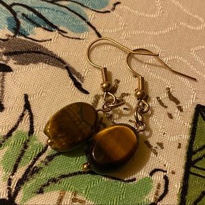 Handmade Tigers Eye gem earrings